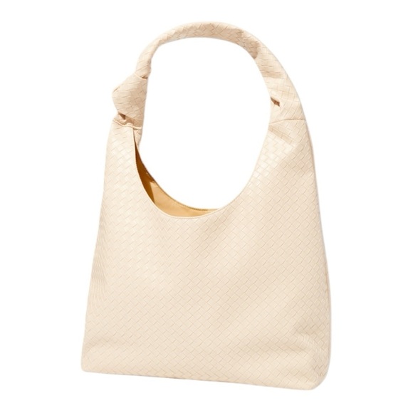 NWT! Ulta Beauty Cream Knot-Detail Tote Shoulder Bag. - Picture 1 of 10